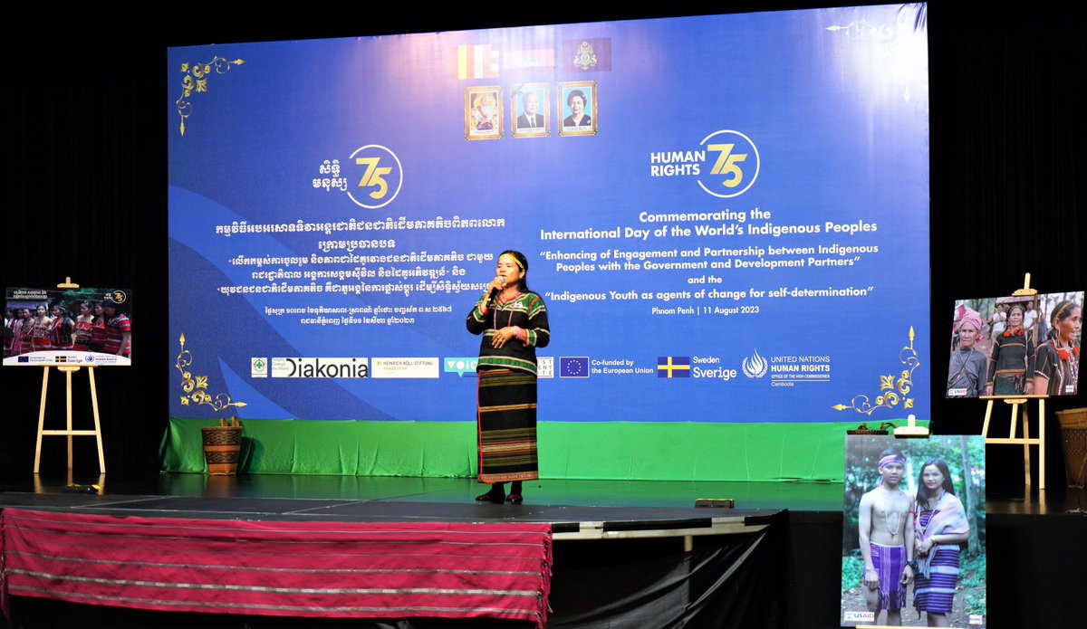 OHCHR_Cambodia's tweet photo. 2/2: to raise awareness on the #RightsOfIndigenousPeoples particularly #women & #youth, in relation to the promotion & protection of traditional & cultural identities that contribute to the elimination of discrimination against indigenous peoples.
#WeAreIndigenous
#HumanRights75 https://t.co/KfOYC4NBC6