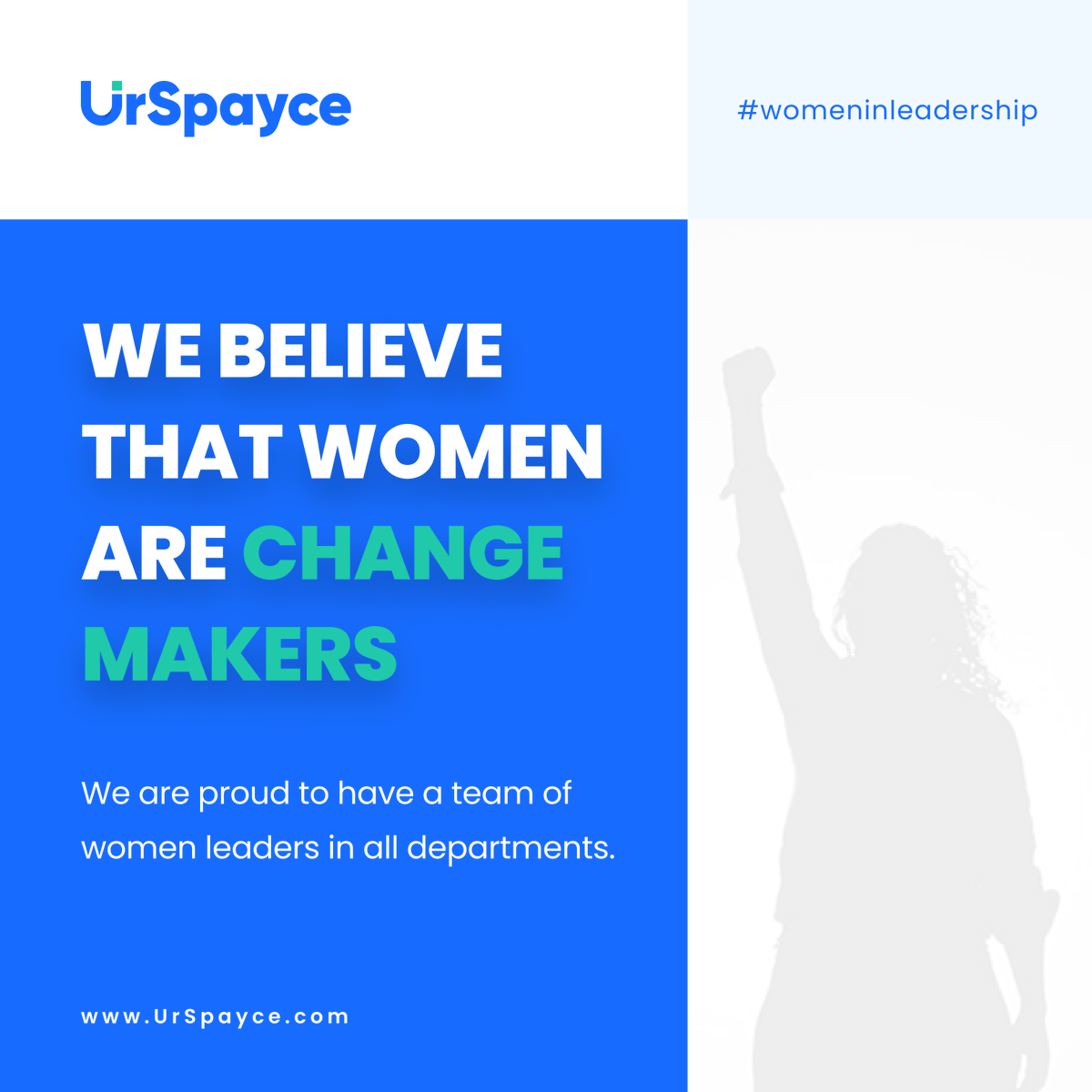 UrSpayce's tweet photo. At UrSpace, we believe that women are the changemakers!

We know that when women are in leadership positions, they make a difference.

They create more inclusive and equitable workplaces, drive innovation, and inspire others to reach their full potential.
#womeninleadership https://t.co/uRSmDXg19p