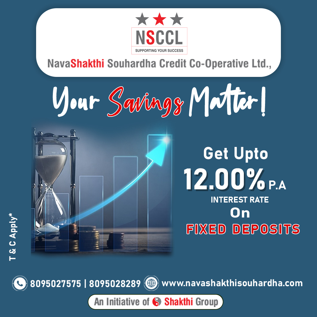 NSouharda's tweet photo. 🔒💰 "Your savings matter! 💼💹 Invest in NavaShakthi Souhardha's Fixed Deposits and enjoy an attractive interest rate of up to 12.00% p.a. 💸🚀
#NavaShakthiSouhardha #FixedDeposit #InterestRate #SavingsMatter #FinancialSecurity #SecureYourFuture #InvestSmart #FinancialGrowth" https://t.co/FtCboAyxDs