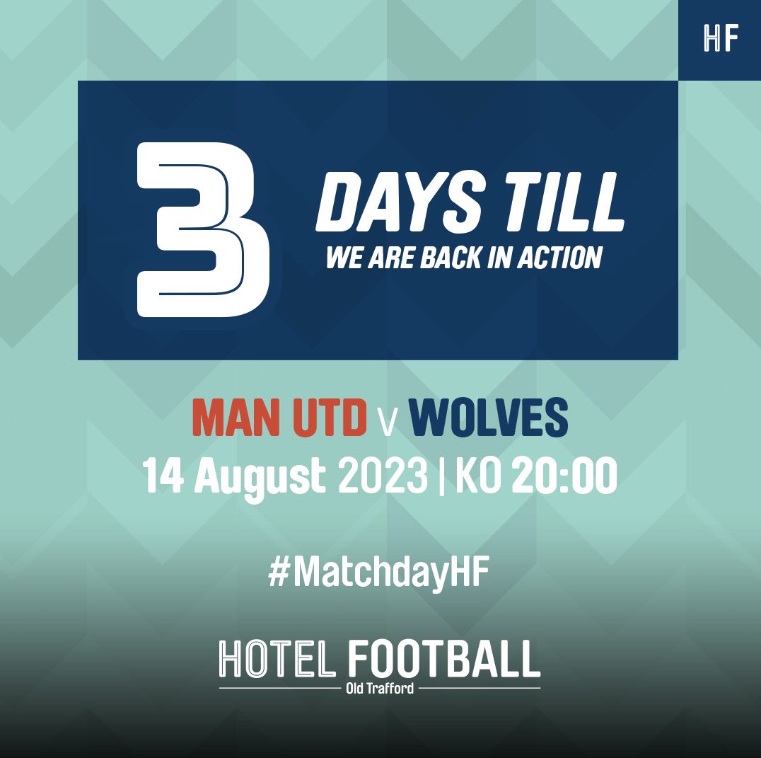 3️⃣ 𝗗𝗔𝗬𝗦! That’s how long we have to wait until the first kick-off of the 23/24 season at Old Trafford! ⚽️🏟️ Who do you think will score first - @ManUtd or @Wolves? 👀