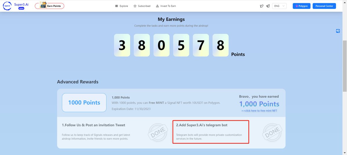 Super3Ai's tweet photo. 🥳We are excited to announce: Super3 Assistant is coming soon!

Don’t Miss out to add Super3 Assistant BOT via joining in the Airdrop campaign !
👉https://t.co/sLMrFvyvSY

Follow @Super3Ai to Stay Tuned for exciting airdrops and activities!
