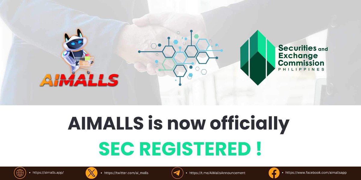 1)

📣 BREAKING NEWS! 🚨 :  AiMalls got a  GREEN LIGHT 🟢 from SEC PH 🇵🇭

AiMalls is now officially SEC Registered! 🔥

This huge milestone achievement highlights our commitment to providing a secure and reliable shopping platform for all our users. 🚀

🤔 But what does it mean