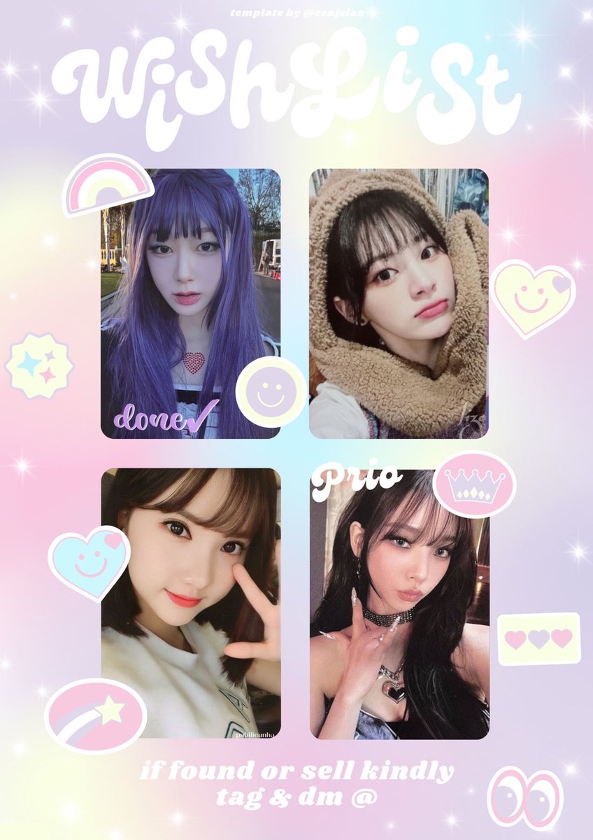 wtb//want to buy

• seeun teddy bear
• karina GOT metal
• eunha parallel