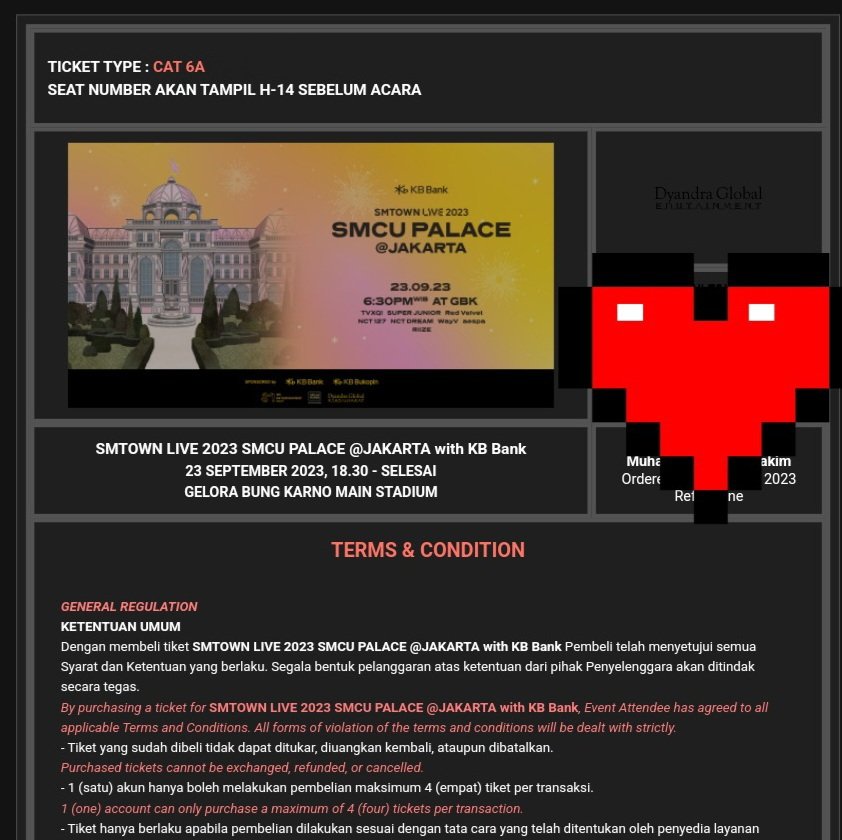 WTS Ticket SMTOWN 2023 CAT 6A (2 Ticket)