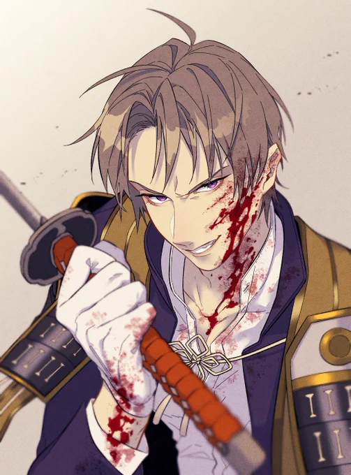 #あなたの血まみれ刀剣男士を見せてほしい  ワ~~~~~~!!!!!小竜くんと長谷部はちょっと昔の絵だけど…
