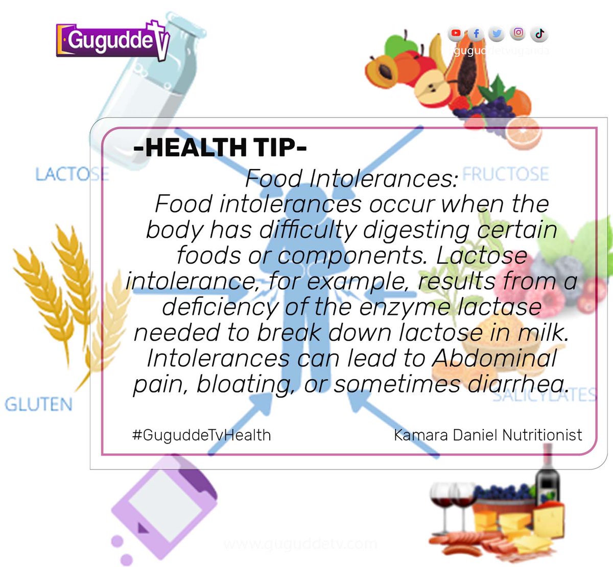 NutritionistKD's tweet photo. End of week health tip focuses on Food intolerances and how they can be avoided and delt with. 
These are essential and need to know.
Grab your daily articles @guguddetvuganda Monday to Friday.  

#HealthTips 
#NutritionAwarenessCampaign2023 
#NutritionWeekendPoll https://t.co/i5p89K9sCF