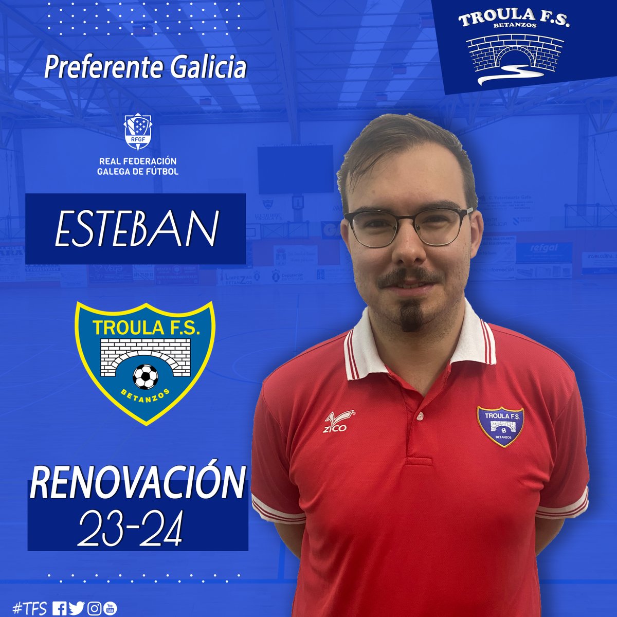 troulafs's tweet photo. SENIOR MASCULINO | Renovacións 2023/2024
📝 O corpo técnico do senior masculino renova o seu compromiso para a nova tempada en preferente Galicia.
👨🏻‍🏫 Gabi, adestrador
👨‍🏫 Esteban, 2º adestrador
👨🏻‍💻 Alberto, delegado
#TFS 🔵⚪️ https://t.co/qtfr84BZsm