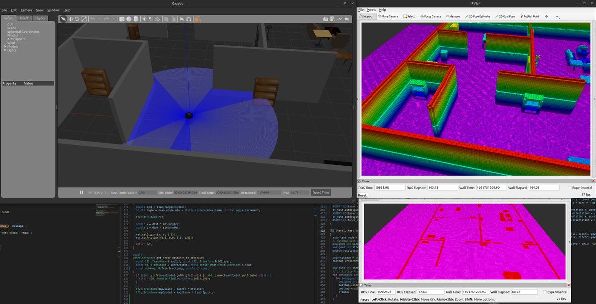 Fmrico's tweet image. Taking advantage of the summer to develop my location algorithm for Nav2 using grid maps and octomaps, with the extended @Ivrolan &apos;s  map server (github.com/navigation-gri…) and laser and Velodyne sensors

I hope to meet the deadline 😉

#Robotics #science #MobileRobotics