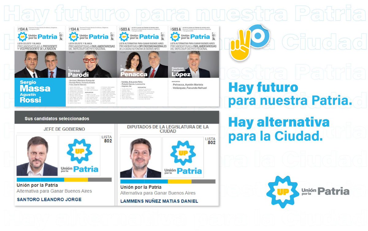 AntolinMagallan's tweet photo. Este domingo, votemos para #DefenderALaPatria

Apoyemos con fuerza la fórmula de Sergio Massa y Agustín Rossi en la Nación y @SantoroLeandro en la Ciudad. 

#DefenderALaPatria https://t.co/3WOItp5z21