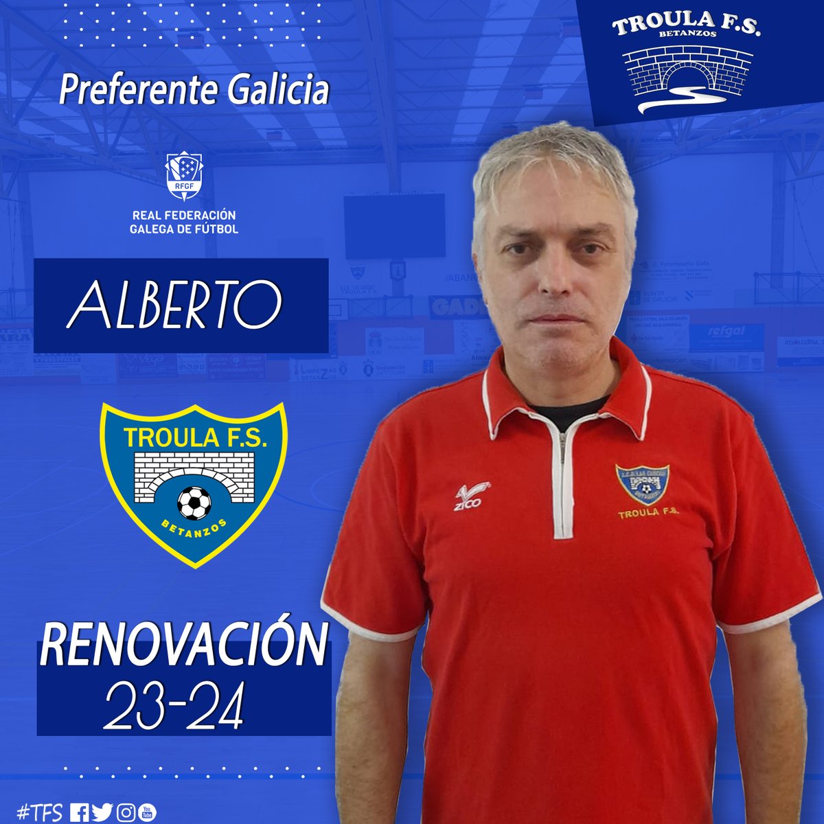 troulafs's tweet photo. SENIOR MASCULINO | Renovacións 2023/2024
📝 O corpo técnico do senior masculino renova o seu compromiso para a nova tempada en preferente Galicia.
👨🏻‍🏫 Gabi, adestrador
👨‍🏫 Esteban, 2º adestrador
👨🏻‍💻 Alberto, delegado
#TFS 🔵⚪️ https://t.co/qtfr84BZsm