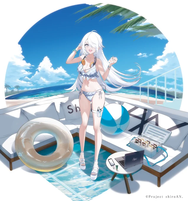 私がキャラクターデザインを担当しているVTuberのshiroANちゃん()のC102用に新キービジュアル夏服+水着Ver.のお写真を撮らせていただきました!  コミックマーケット102 8月12日、13日 企業ブース(西3ホール 1914) 飲むあんこ「theANko」・shiroAN   遊びに来てね#shiroAN #C102