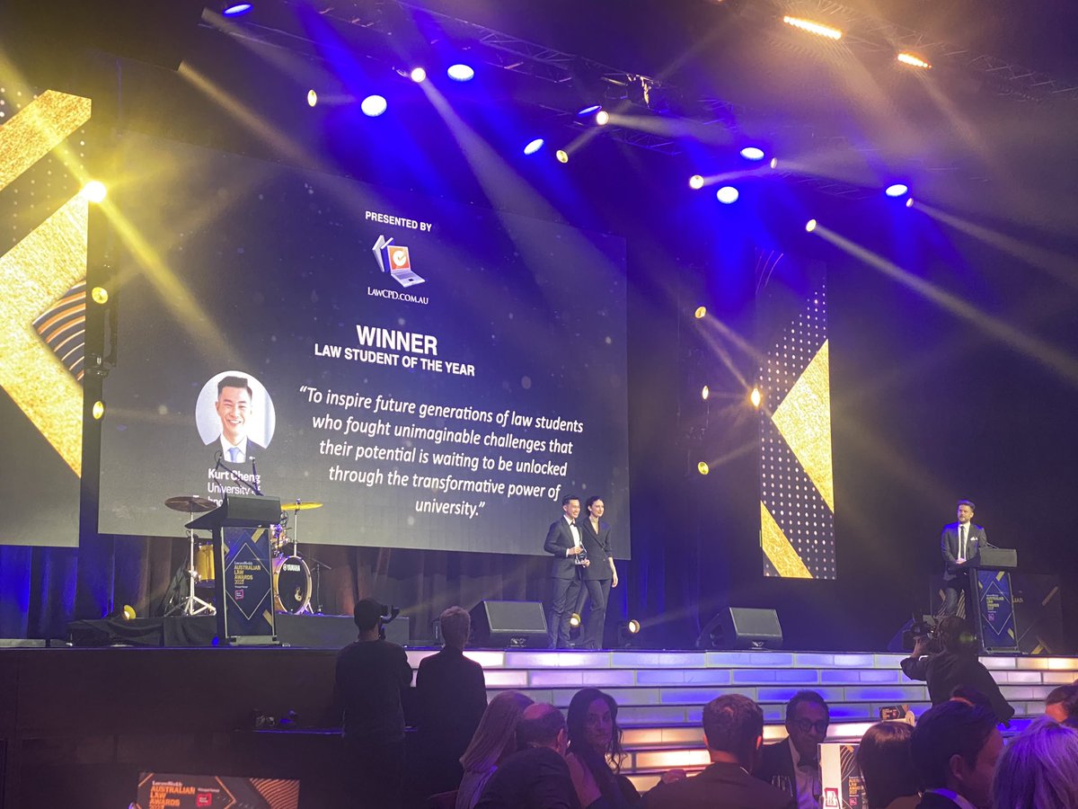 Lawyers Weekly (@lawyersweekly) on Twitter photo Congratulations to Kurt Cheng from the University of Technology Sydney for being named the Law Student of the Year. A bright future awaits you! #AustralianLawAwards <a href="/DyeDurhamAU/">Dye & Durham Australia</a> Congratulations to Kurt Cheng from the University of Technology Sydney for being named the Law Student of the Year. A bright future awaits you! #AustralianLawAwards <a href="/DyeDurhamAU/">Dye & Durham Australia</a>