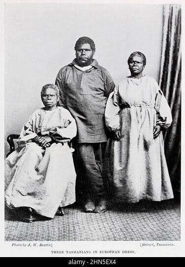 The British Eliminated The Entire Aborigine Tasmanian Population Of Australia In The 1800s __ Tasmania is an island located about 200 miles off the southeast coast of Australia. Archaeologists estimate that Black indigenous people crossed into the island on an ancient bridge