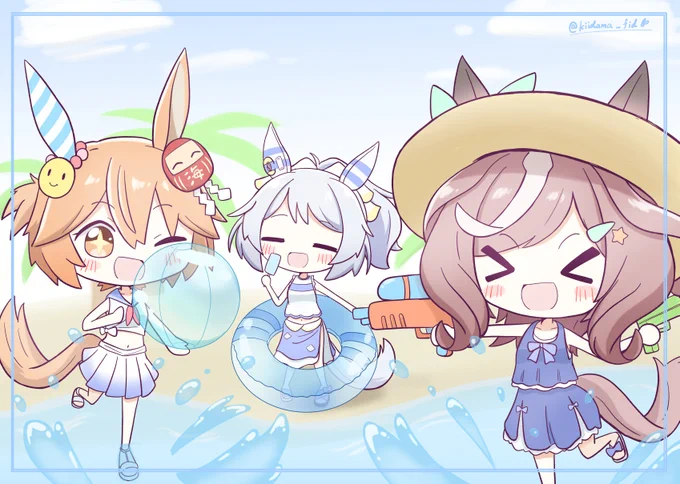 うみ!!! #ウマ娘  #マチカネタンホイザ #マチカネフクキタル #ヒシミラクル