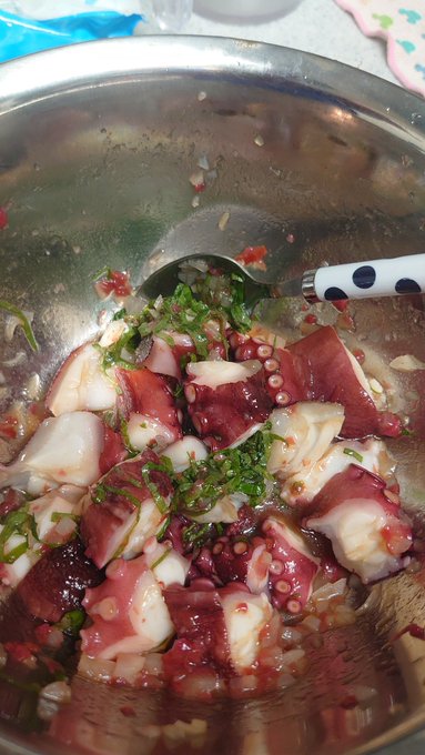 タコの梅らっきょう作った🐙 