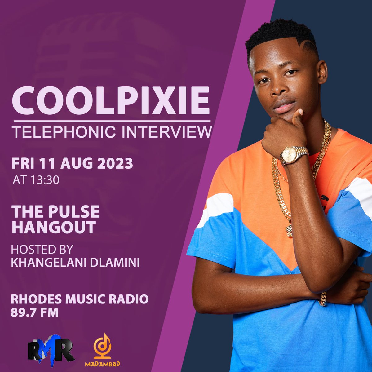 sapr_africa's tweet photo. Catch @Coolpixie_RSA on @RMR897 this afternoon, chatting about the release of his new single, 'Maleme'. Tune in at 13:35! 📻 https://t.co/ssgoli5oJA