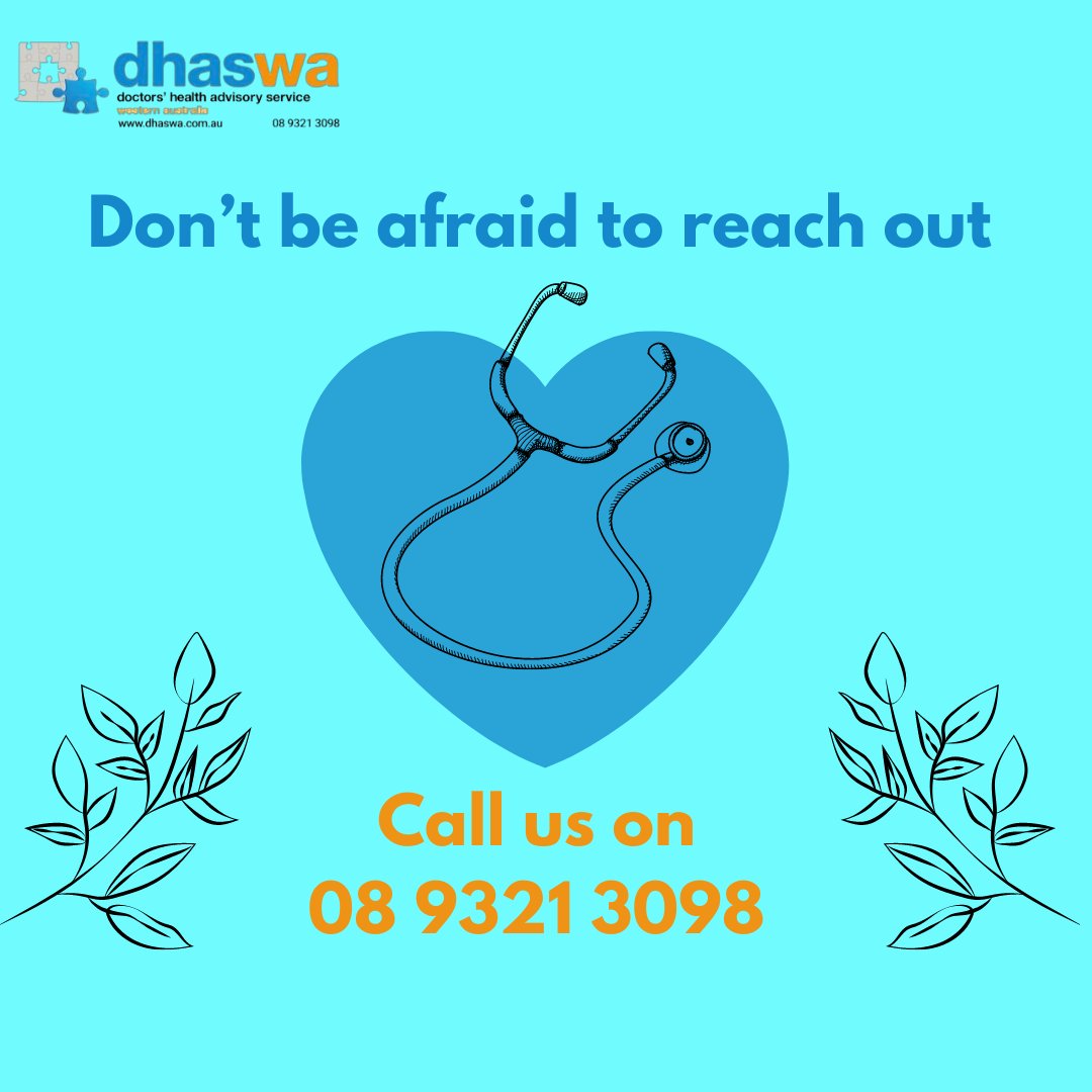Hello to our new followers!

We are DHASWA, we offer a 24/7 advice line, which is anonymous, confidential, and exempt from mandatory reporting.

We also offer a Drs for Drs list, comprised of medical specialists interested in doctor and medical student health. 💙🧡