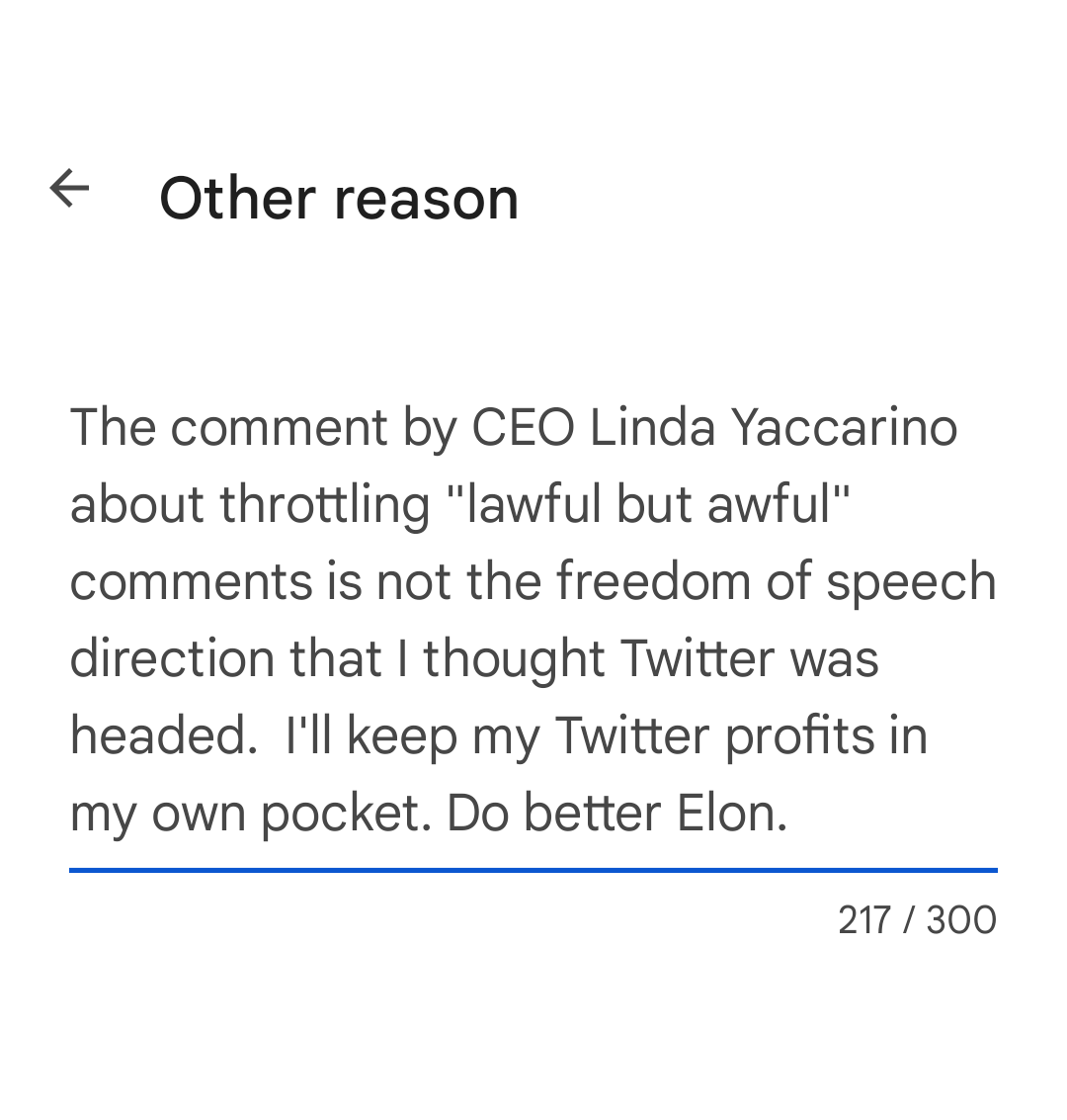 elliefaye70's tweet photo. "lawful but awful" is not what I want to pay $11 a month for. #cancelblue https://t.co/XNLegpyxLe