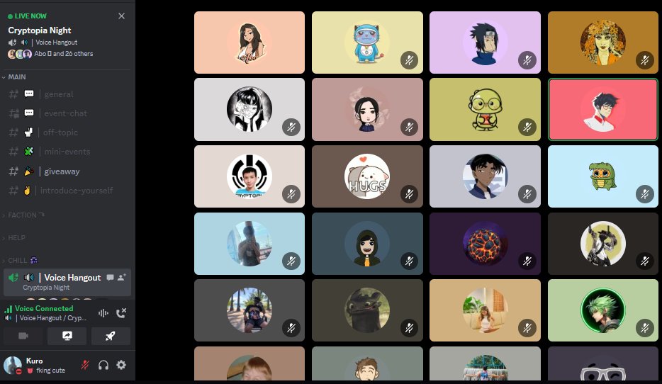 KuroHannya_'s tweet image. Come and join us!
@CryptopiaOFCL

@RyanPaulul @JayacentM 

#CryptopiaNightAugust #Secondweek
Discord Link: 
discord.gg/cryptopia