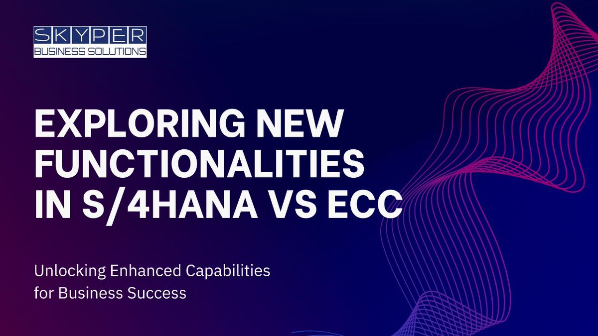 SkyperSolutions's tweet image. Exploring New Functionalities in S/4HANA vs ECC
#SAP #SAPconsulting #skypersolution #SAPconsltant #newfuntionalities #ECC