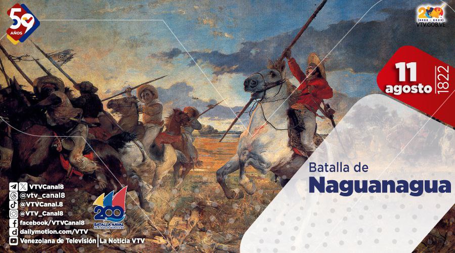 #EFEMÉRIDE🗓️| La Batalla de Naguanagua fue un enfrentamiento militar librado el #11Ago de 1822 en el contexto de la Guerra de Independencia de Venezuela, donde los Patriotas obtuvieron la victoria sobre los realistas.

#LaPazEsClave