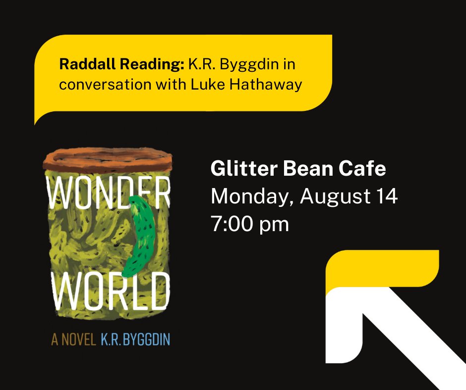Award-winning author and #DalAlum K.R. Byggdin (BA’22) will be at a <a href="/DalLibraries/">Dalhousie Libraries</a> <a href="/WritersFedofNS/">Writers' Federation of Nova Scotia</a> event, reading from Wonder World, their book that earned them the $30K Raddall prize. 

Monday, Aug. 14, 7 pm  
<a href="/glitterbeancafe/">Glitter Bean Café</a> 

More: events.dal.ca/event/2334-rad… 

<a href="/DAL_FASS/">Dalhousie Faculty of Arts and Social Sciences</a>