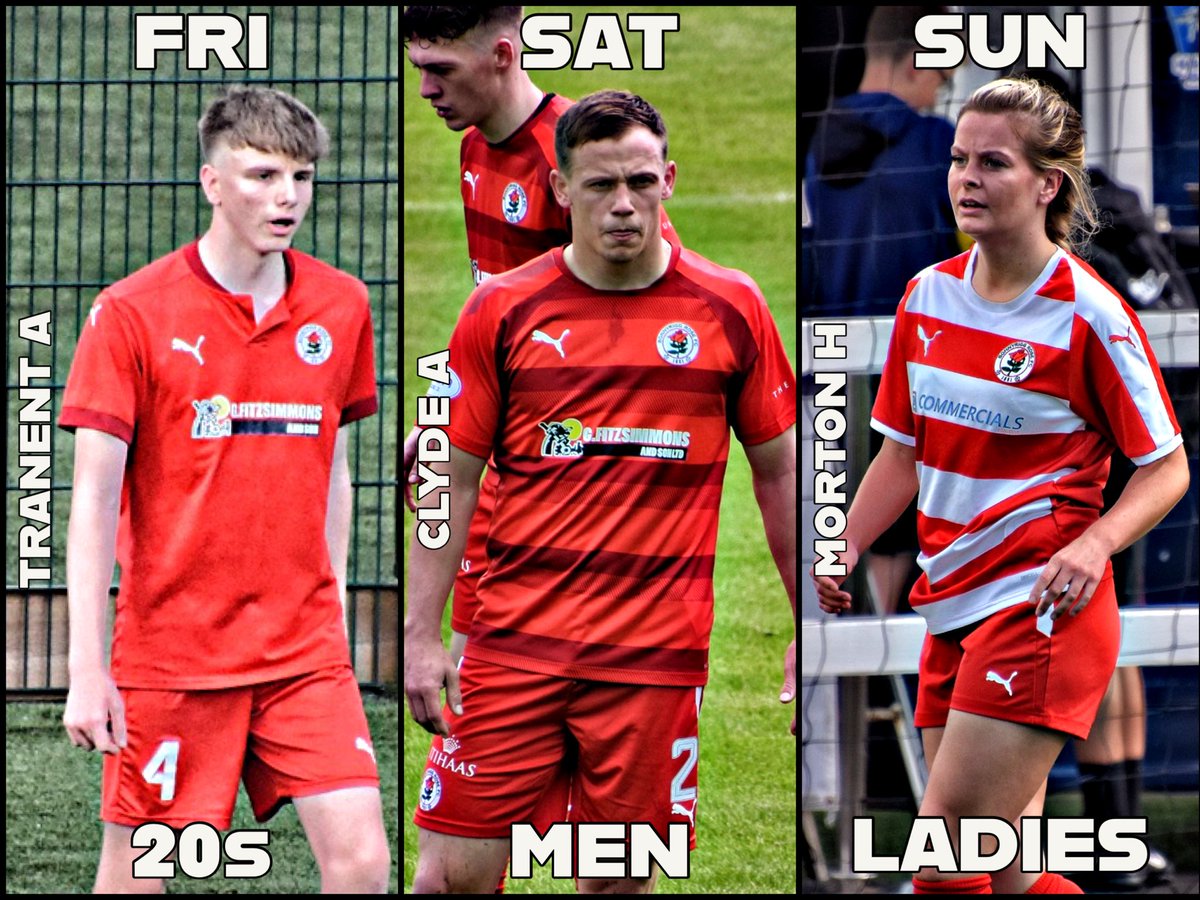 BonnyriggRose's tweet photo. 𝗬𝗼𝘂𝗿 🌹 𝘄𝗲𝗲𝗸𝗲𝗻𝗱 𝗹𝗼𝗼𝗸𝘀 𝗹𝗶𝗸𝗲 𝘁𝗵𝗶𝘀

@BonnyriggR_20s kick off their season away to Tranent this evening 

We head West to face Clyde in League duty tomorrow 

@BonnyriggLadies host Morton on Sunday in their final friendly ahead of the new season https://t.co/TbMRVgM91l