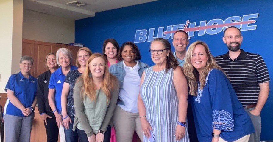 First cabinet retreat with President Gustafson at <a href="/presbycollege/">Presbyterian College</a> Ready to welcome our BlueHose to campus! #GoBlueHose #SCICU #HigherEd