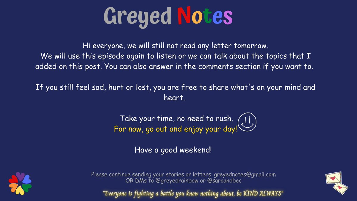 greyedrainbow's tweet image. I hope you are all feeling better now, talk to you again tomorrow? Happy Friday!💕💌 
#greyednotes #inspiredbyfreenbecky #FreenBecky #srchafreen #Beckysangels