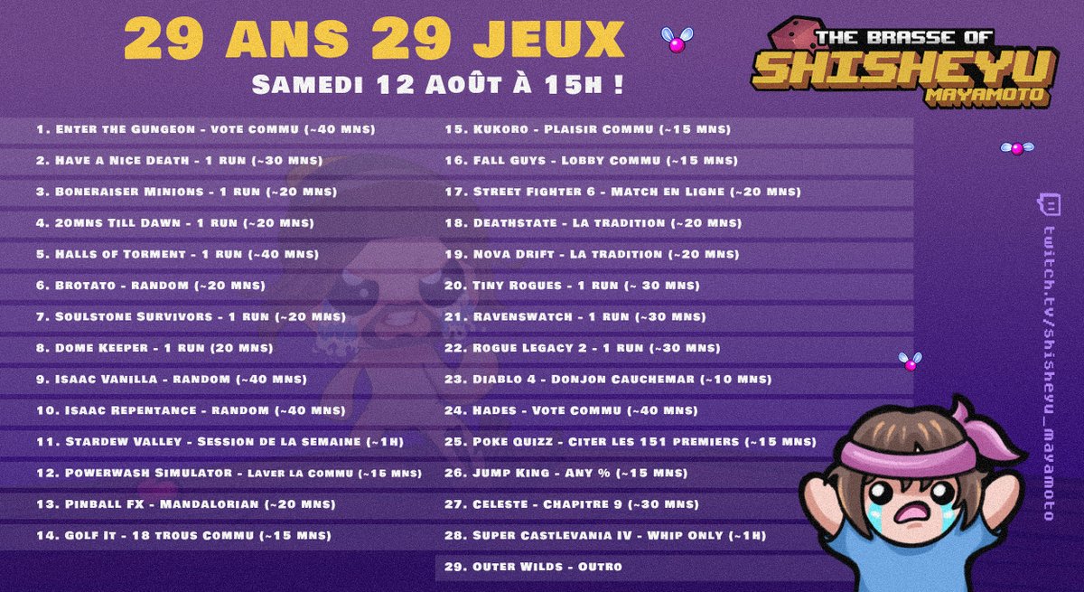 Shisheyu's tweet photo. Les 29 jeux sont installés et fonctionnels.
Demain 15h déjà un live chokbar de oufzer. https://t.co/A1mlNmznMu