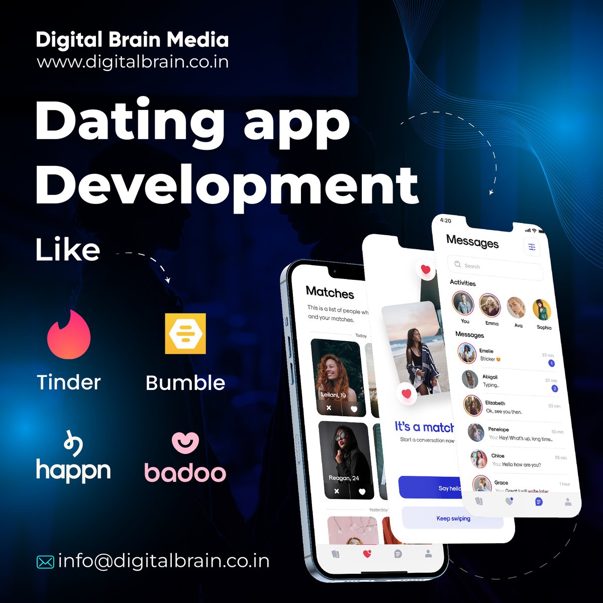 DigitalBrainMe7's tweet photo. Find your perfect match with a #customdatingapp! 💕 Our expert #developers can build feature-packed #datingplatforms tailored to your specific audience and monetization goals.

👉 Visit-: https://t.co/0hJaCX15f0
👉 WhatsApp Us-: https://t.co/VPzOMIu8eh

#datingapp #appdevelopment https://t.co/xT9jaTQikj