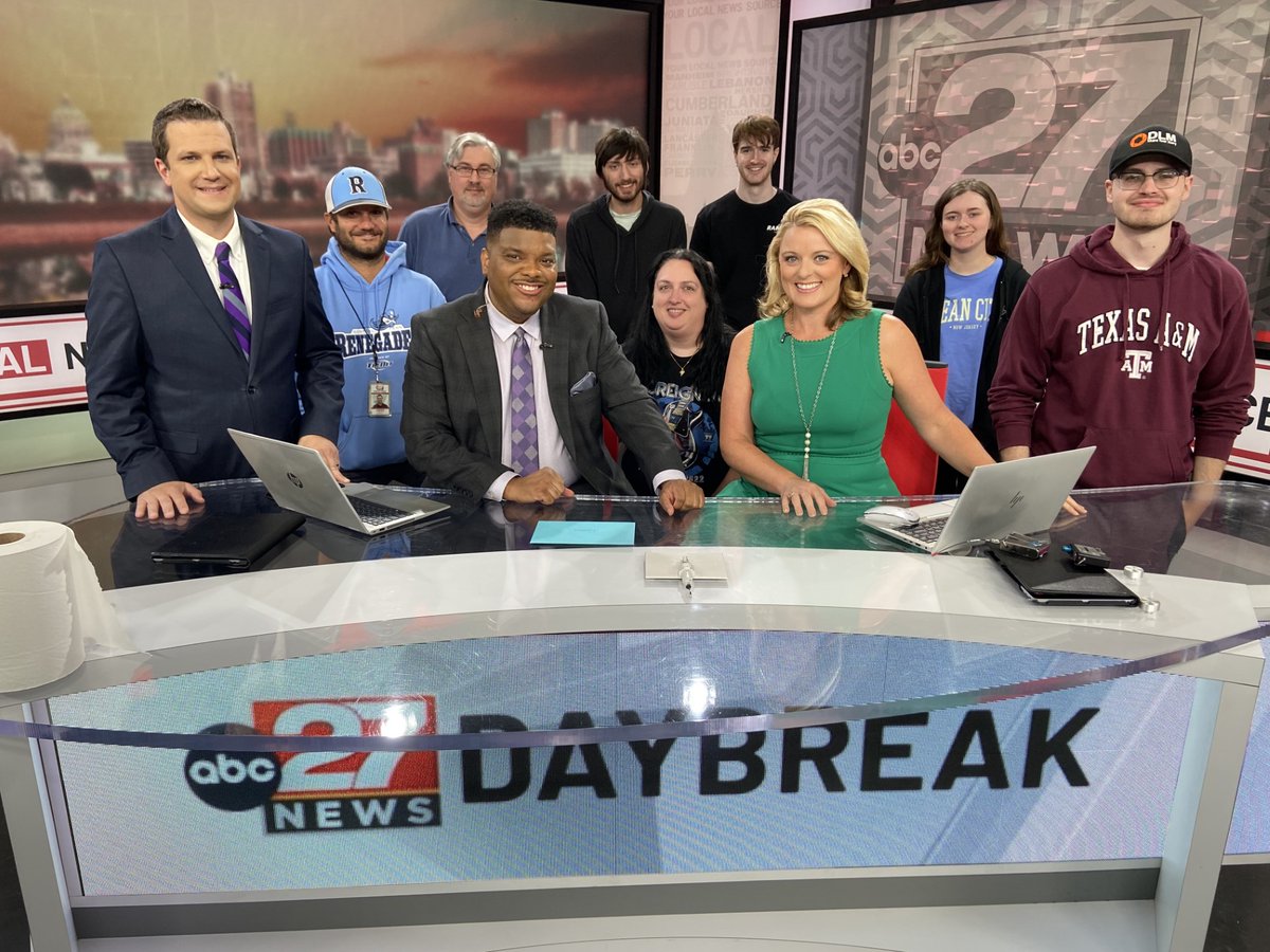 AliLanyonABC27's tweet photo. The #27Daybreak team is THRILLED to be nominated for an Emmy for Best Morning Newscast!  It takes a special group of people to make the show happen so early every day. I am grateful to each and every one of them! #EmmyMA @EmmyMidAtlantic https://t.co/QurqefgQSj