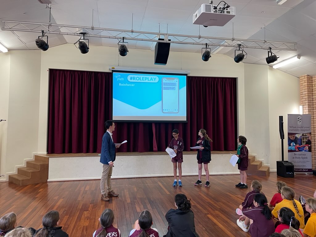 Our students recently heard from Patrick from ySafe. There were many learnings on what negative online behaviour looks like. The main messages were know ESafety, 'What you post, matters the most' and 'If it will upset, damage reputation or embarrass him or her, then don't post.'