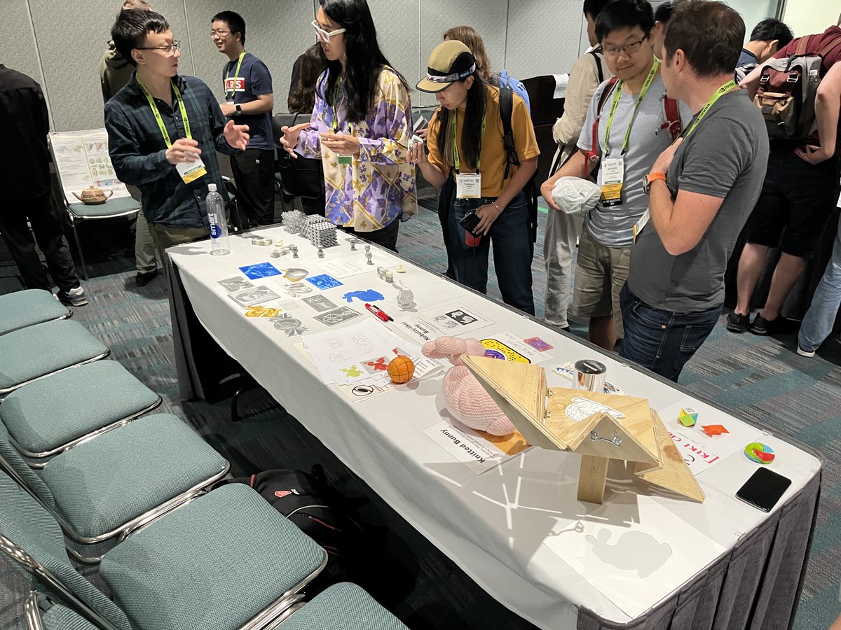 koya_narumi's tweet photo. In #SIGGRAPH2023 , we organized a BoF session "Bring Your Bunny," where people in SIGGRAPH/CHI/UIST/etc fab community gathered and exhibited their artifacts. It was a great opportunity bridging different topics and conferences. We should have it in future conferences as well! https://t.co/3BwsVXC03y
