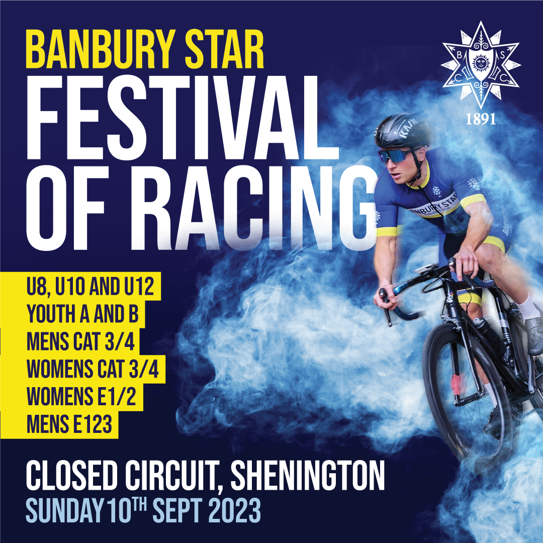 Got plans on 10th September? Cancel them - you don't want to miss this! Banbury Star Festival of Racing, 10th September 9am - 5pm, refreshments available through the day. Racing available for all ages and abilities! 
Sign up now > loom.ly/c2Pm5UI 
#cycling #racing