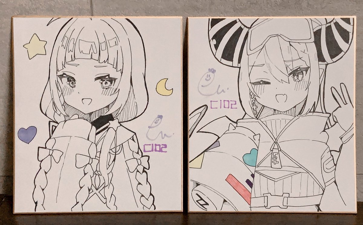 急遽ミニ色紙2枚用意しました!!🫶 