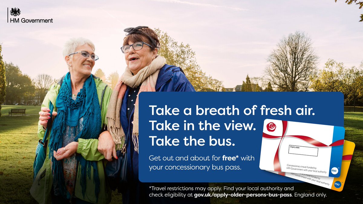 hantsconnect's tweet image. An Older Persons bus pass enables free travel on buses throughout England from 9:30am to 11pm Mon to Fri and all day weekends and public holidays (or free travel anytime with a Disabled Person’s pass). Hampshire residents can check eligibility &amp;amp; apply at hants.gov.uk/buspasses