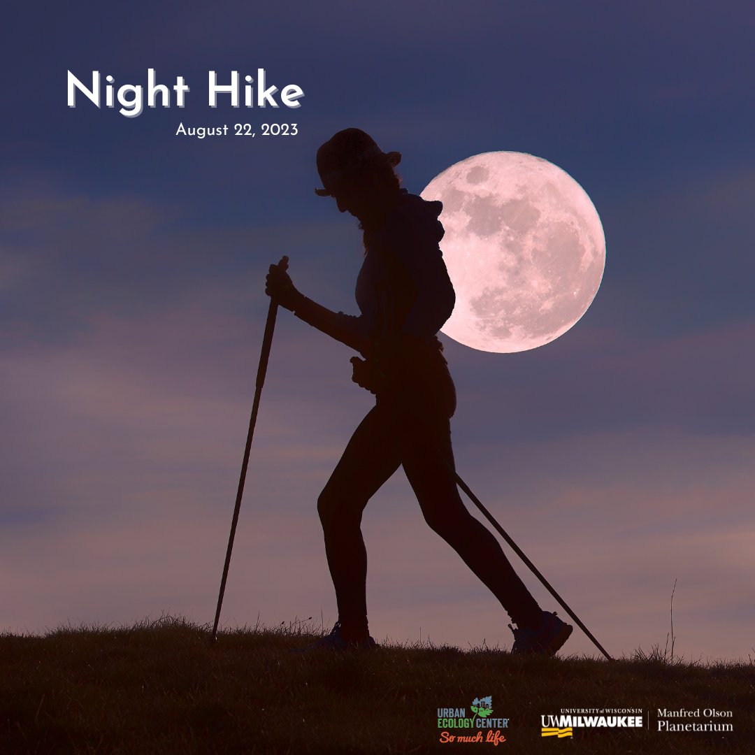 UWMPlanetarium's tweet photo. Our Night Hike with @UrbanEcologyCenter is coming up on August 22! Join Planetarium guide Jack Koshkin from 7-8:30pm as we take a look at the Moon and planets in Riverside Park. Details ➡️ https://t.co/H0GkotoZo9 https://t.co/cJd3EefCoy