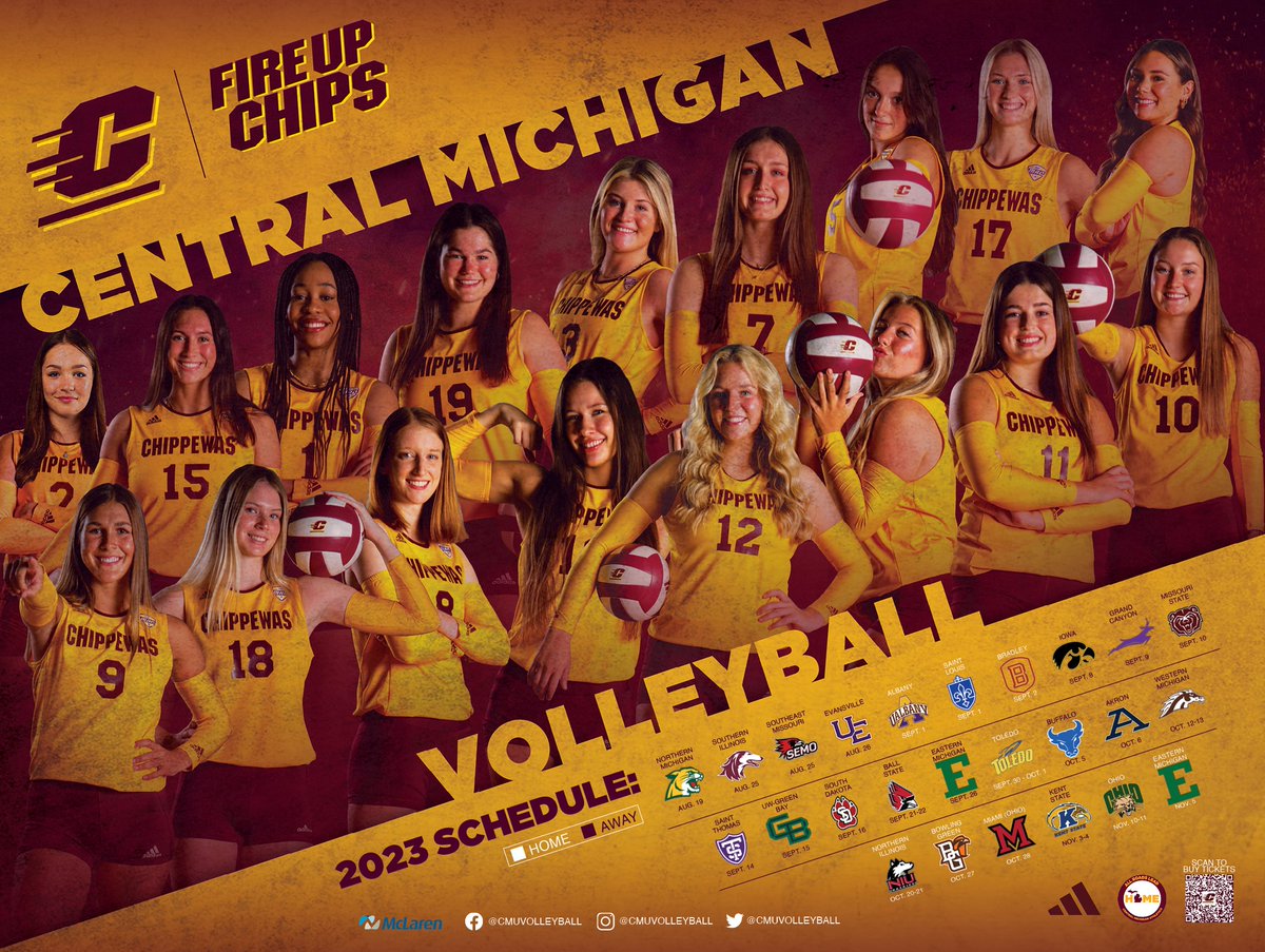 CMUVolleyball's tweet photo. Started to see these around town?? Want to get your OWN for your home?

You can grab one when you come to ANY home CMU Athletics event in the 2023-24 season ‼️

P.S. - an autograph opportunity is approaching: stay tuned 👀

#FireUpChips🔥⬆️🏐 https://t.co/EueBTt8qFN