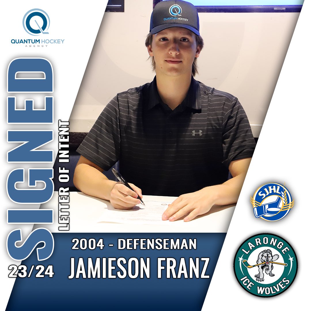 ✍️✅ Jamieson Franz - LOI with the <a href="/SJHL_IceWolves/">La Ronge Ice Wolves</a>  in the <a href="/theSJHL/">SJHL</a>.

<a href="/quantum_hockey/">Quantum Hockey Agency</a>