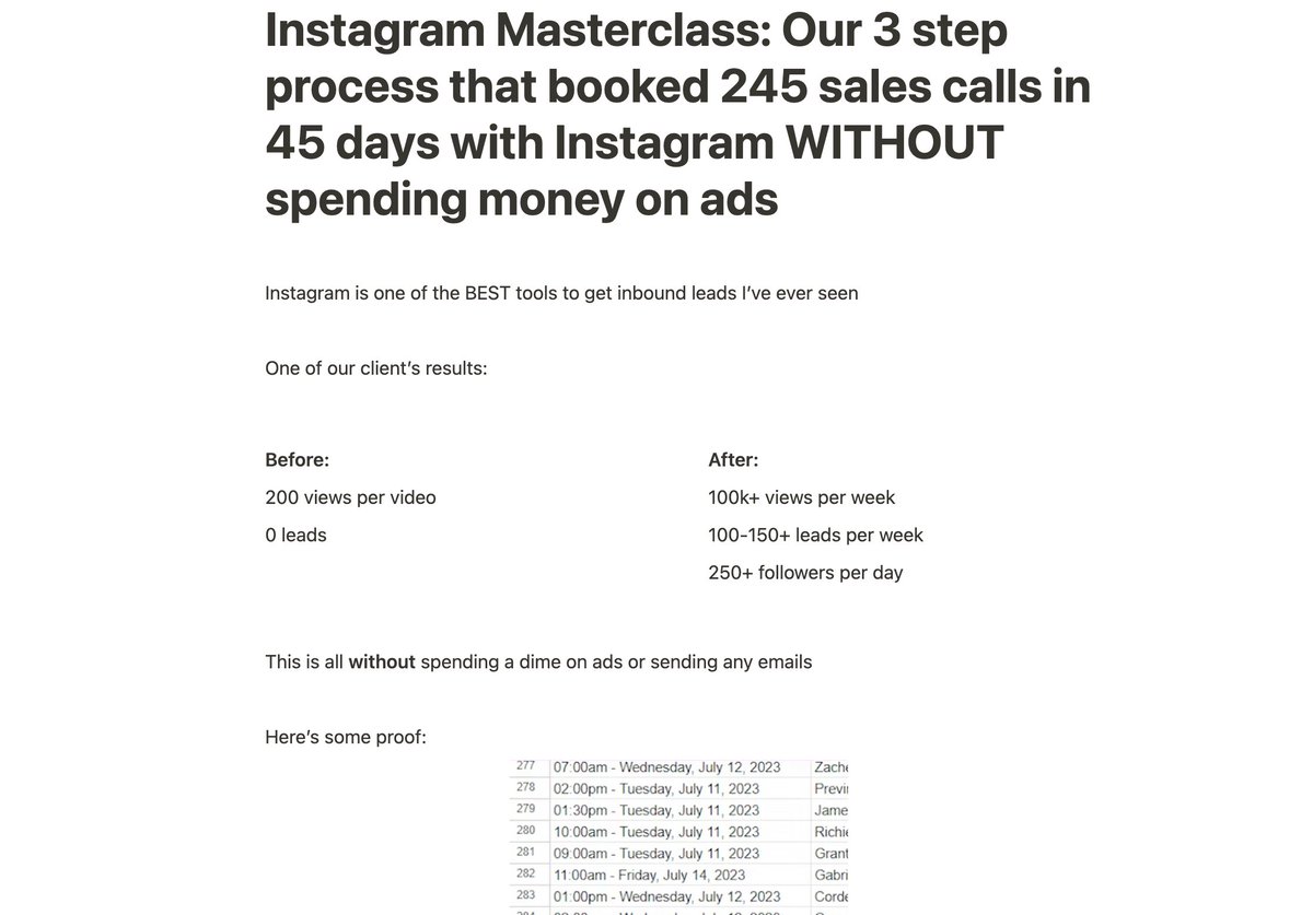 We booked 245 qualified sales calls in 45 days from Instagram ALONE

> $0 in adspend
> 0 emails sent
> Only 1 Reel posted a day

This is BY FAR the most valuable auto dm I've ever given away

Like, RT + Comment 'calls' and I'll DM it to you for FREE

(must be following me)