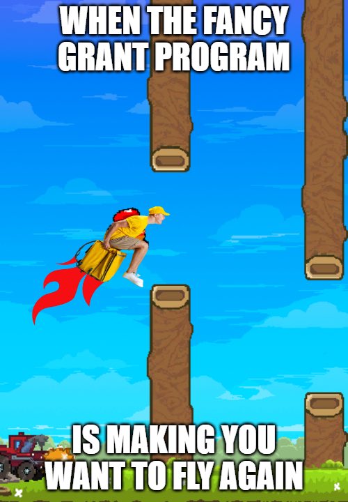 Drop your grant proposals and fly as you wait! Bring your ideas to life with your Fancy Birds in mind!