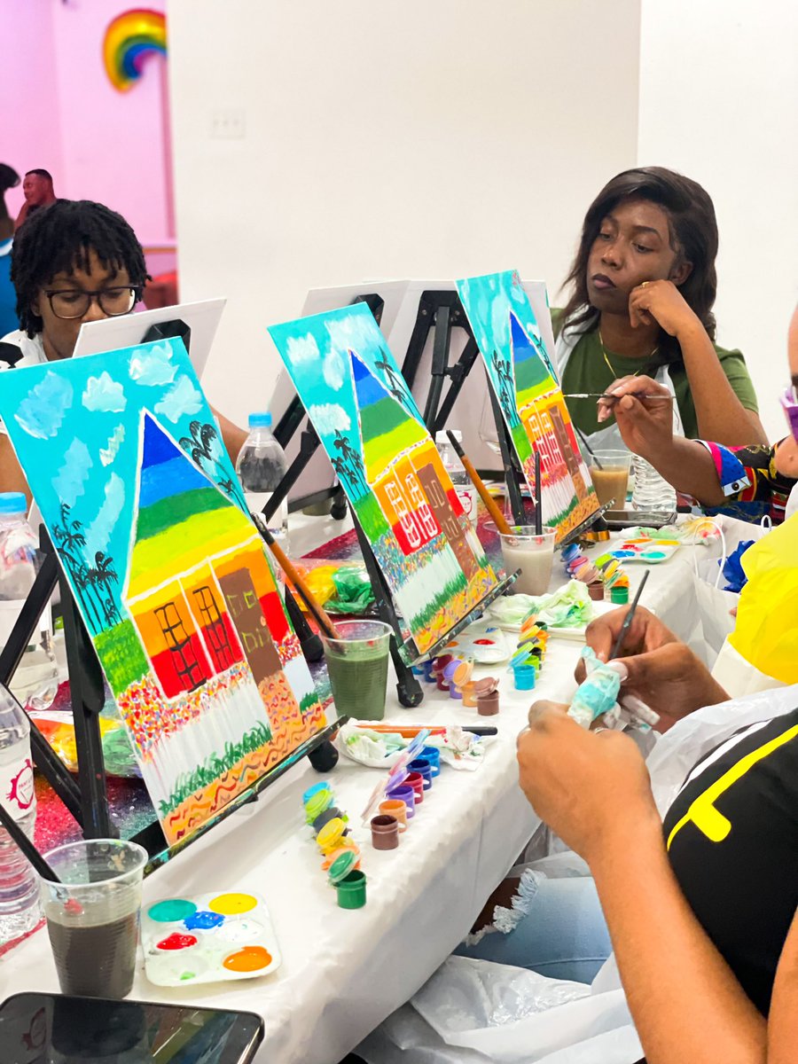 EqualityJa's tweet photo. #PrideJA2023 Recap - here are a few moments from the “Paint with Pride” Activity from Pride Week 2023. 

It was a time and all patrons were well pleased. Big thanks to Paint and Sip with Abra for hosting such an amazing event for the community. 

#prideja #prideja2023 #equalityja https://t.co/4p2CRoiePs