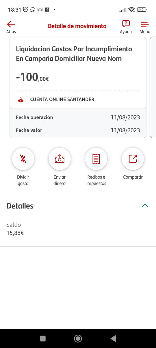 NO OS FIEIS <a href="/santander_es/">Santander España</a> <a href="/bancosantander/">Santander</a> veis normal hacer esto y dejar con 15€ a una madre soltera? Tener que dejar la compra en el súper y no poder ni comer cuando esto me lo ha mandado mi madre con todo su esfuerzo? 😡 <a href="/consumogob/">Secretaría General de Consumo y Juego</a> <a href="/consumidores/">OCU</a> no es justo, habrá denuncia