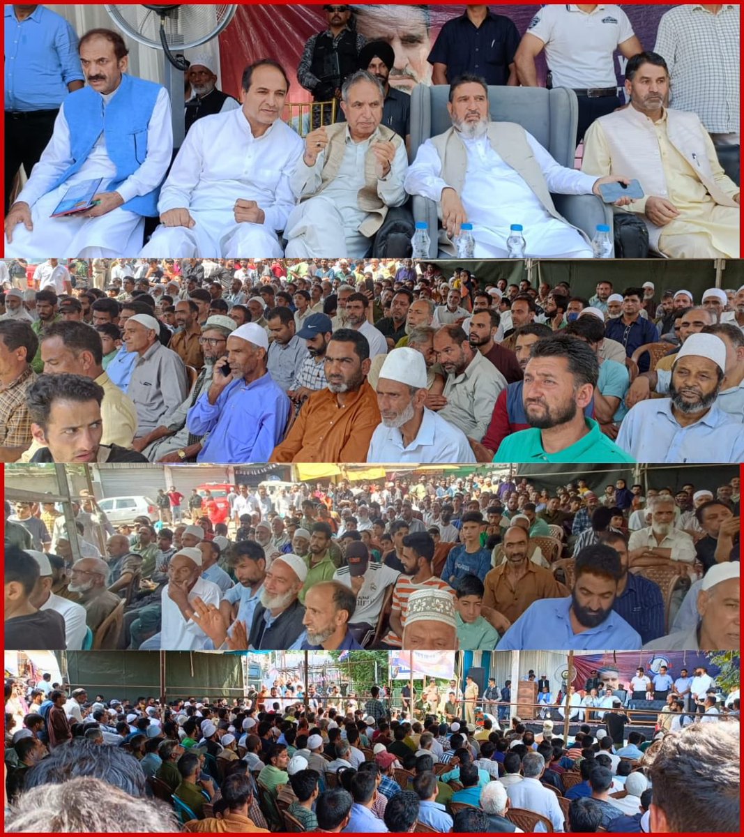 SMAltafBukhari's tweet photo. Humbled for the overwhelming response  received from the people of Soibugh Budgam. This is the same area which unfortunately faced the brunt in the aftermath of rigging of elections by a dynastic party in year 1987. 
Since the fiasco, no prominent party or leader has visited this area which only has added to the miseries of local people, but one thing must be understood that J K Apni Party has taken a solemn resolve to reach out to the people in every nuke and cranny of J&K to listen to the genuine grievances of our people. 
I once again thank my people from Soibugh for making today’s rally successful.