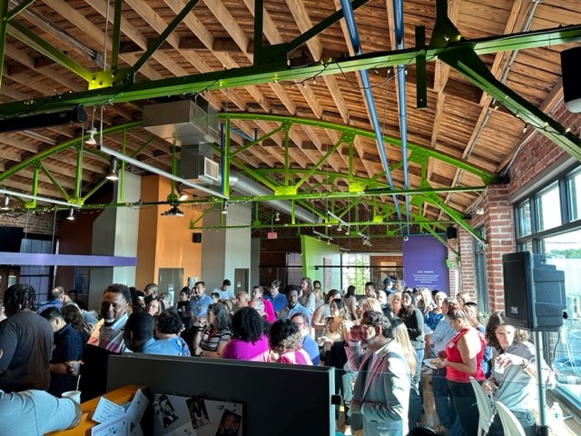 kcchamber's tweet photo. Such a great crowd at Neighborhood Networking today! We started the day with lots of coffee and @hccgkc at Distribution by Air. Fantastic Crossroads location. https://t.co/h5FDBwCJtE