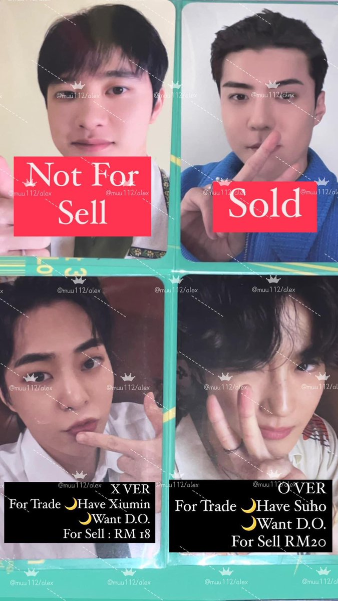 muu112__'s tweet photo. 🇲🇾EXO WTT/WTS

❤️I HAVE
💙IWANT

PC ALSO CAN BE SELL
PRICE ON PIC NOT INC POSTAGE
⚠️KAI PC HAVE DEFECT(SM PROBLEM)💩

#pasarexo https://t.co/cixBTHAomO