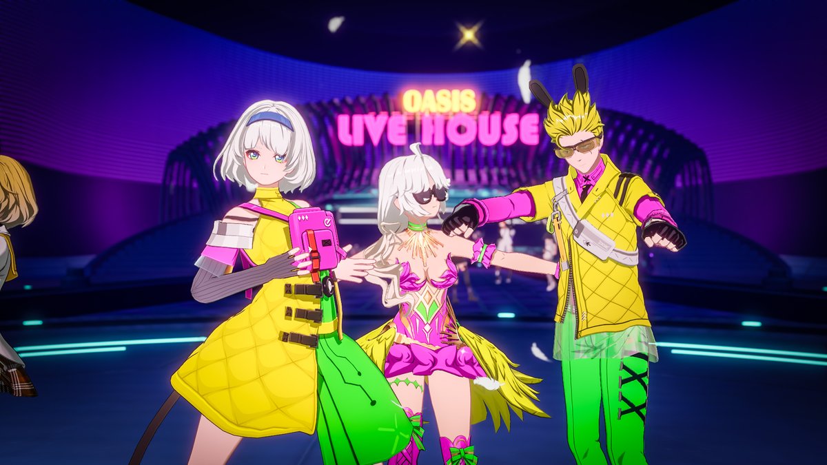 miry_tof's tweet photo. 今日はブル〇ロで出会ったチムメンさんとこっちで合流😊みなさんの自キャラが見れてとても不思議な感じがして楽しい時間でした😁

蛍光カラーでダンスはとても新鮮でした🤭
またこっちでも遊びたいですね✨

#幻塔 #幻塔SS https://t.co/RGCP7Pj5wl