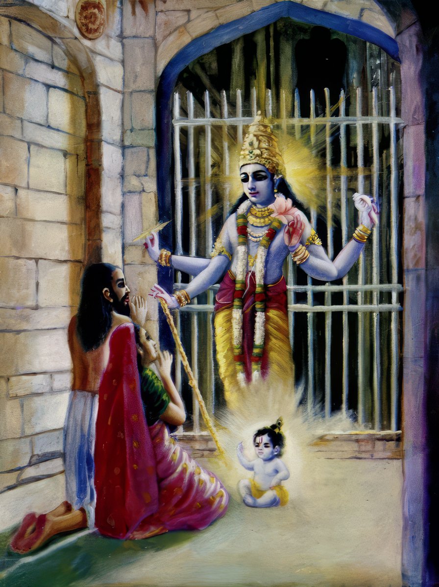 dharma_decoded's tweet photo. Birth of Lord Krishna! 1/6
sūta jānāsi bhadraṁ te
bhagavān sātvatāṁ patiḥ
devakyāṁ vasudevasya
jāto yasya cikīrṣayā
- Srimad Bhagavatam 1.1.12
#Krishna #srimadbhagavatam #dharmadecoded https://t.co/s5xDWtwrgw