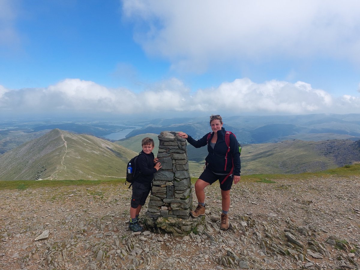 NikkiSatchwell's tweet photo. We survived Helvellyn.. what a day. Mark did awesome scrambling over the top of the ridge, striding edge, then down swirral edge. A day we'll never forget 🥰 my favourite mountain to date!! #satchwellhikers @LeasStAndrews https://t.co/8wmf6zpEa6